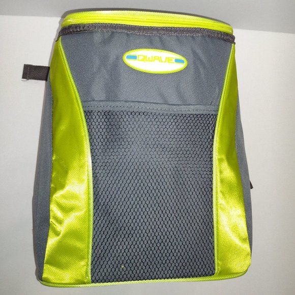 Insulated Mini Backpack – Gray & Fluorescent green – 7,5 x 10,5 x 11,5 In.-Qwave - Picture 1 of 8